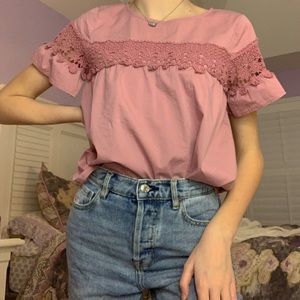 pink lacey blouse